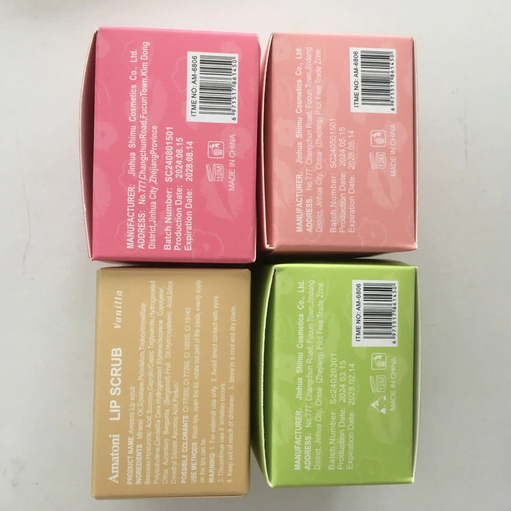 Amatoni fruit flavour lip scrub cream tube in 30g size with exfoliating and moisturising action.