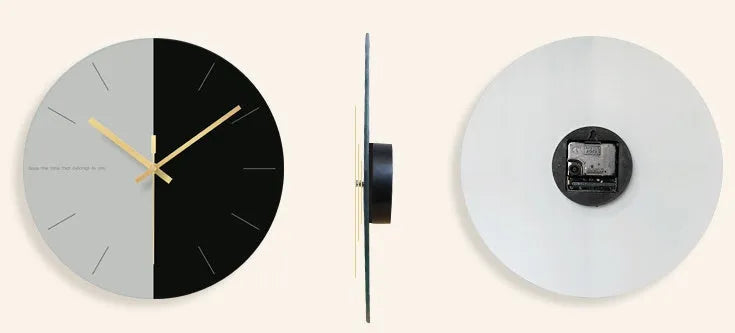 Minimalist transparent tempered glass wall clock, 29.5cm diameter, with silent movement on a plain wall.
