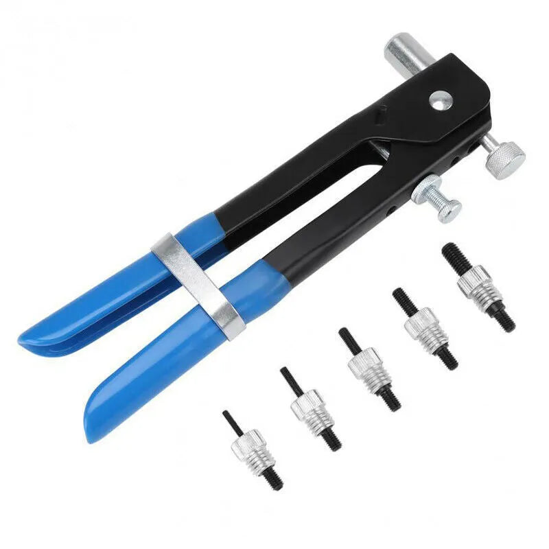 Alloy steel manual riveter nut set tool for blind rivet nuts, showing 86PC and 106PC kit options.