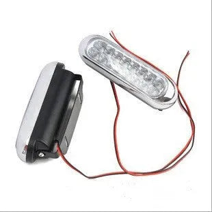 Car anti fog LED day trip auxiliary light set, white, 12V 6W, 16LED per light, with iron brackets and screws