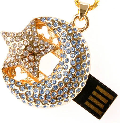 Creative jewellery shaped metal USB flash drive with USB connector