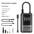 Handheld wireless digital display car tyre inflator pump with LED light and four air nozzles