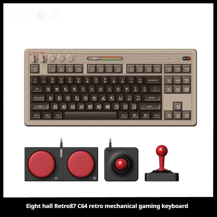 Retro87 C64 wireless mechanical gaming keyboard with Bluetooth connectivity and 87 keys