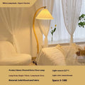 Retro vertical table lamp with three-colour variable light in log white lampshade