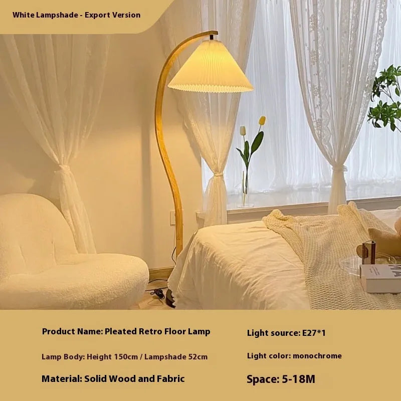 Retro vertical table lamp with three-colour variable light in log white lampshade