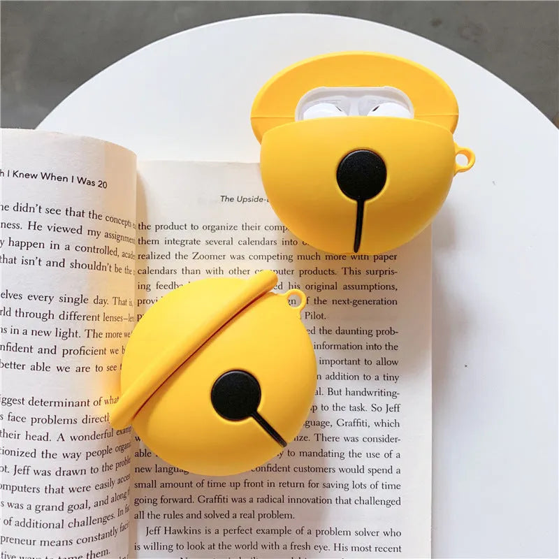 Yellow silicone protective case for AirPods 1 and 2 generation wireless earbuds