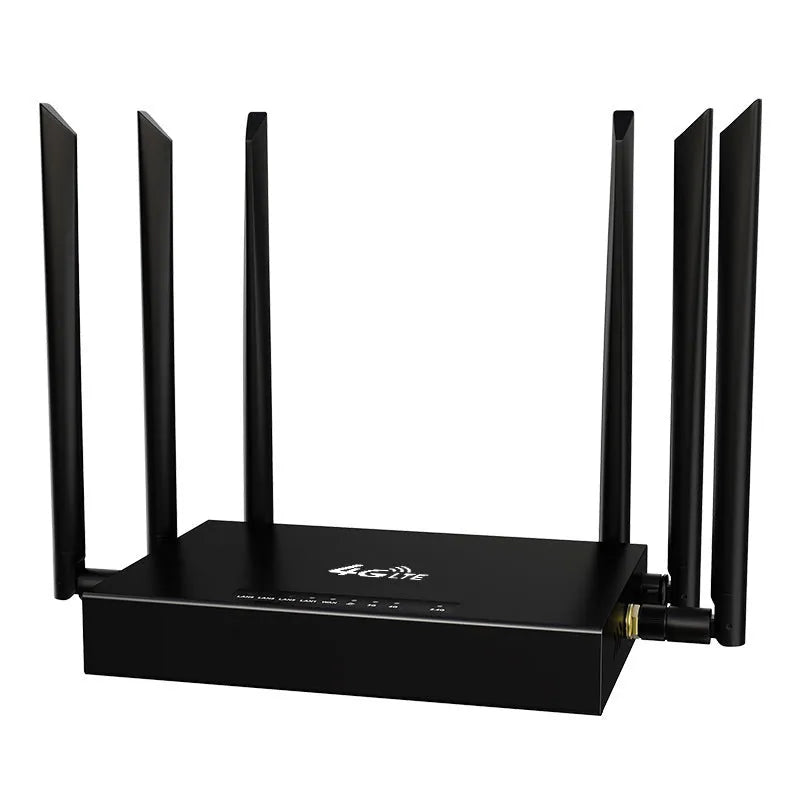 Industrial grade iron box 4G router with removable antennas and power adapter