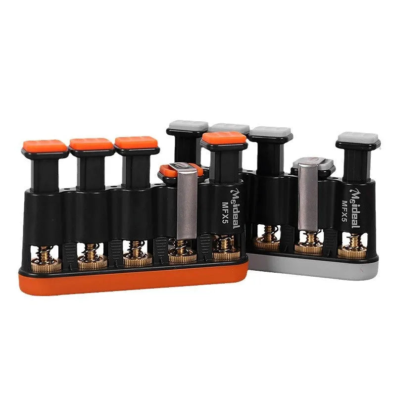 Grey and orange non-slip silicone finger trainer for music and climbing practice
