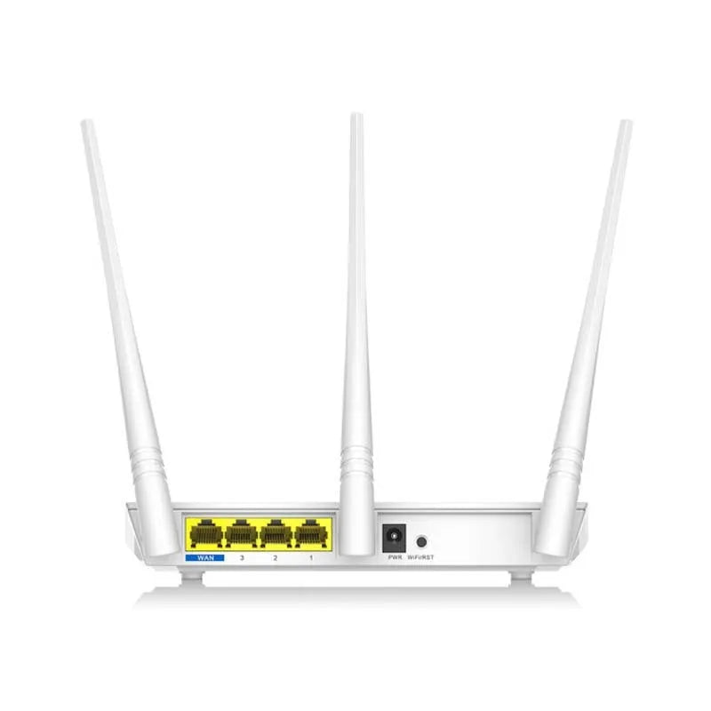 White wireless router with dual-band 2.4GHz and 5GHz support for broadband connections