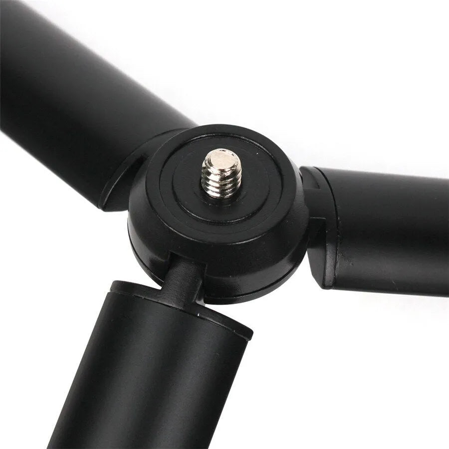 Black aluminium mobile phone tripod and handheld stabiliser compatible with iPhones