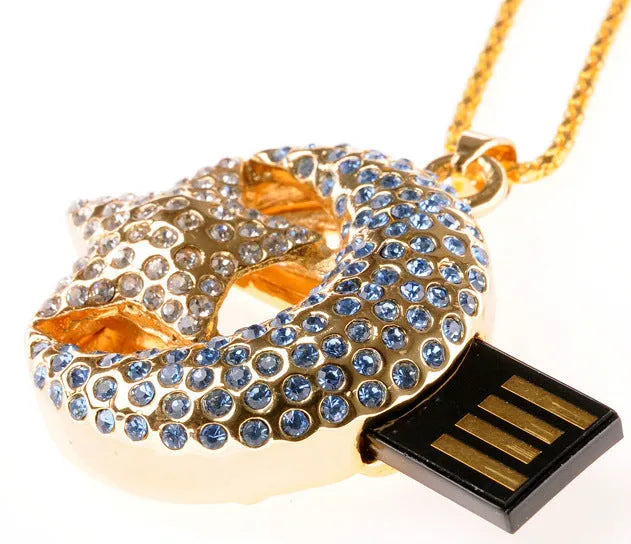 Creative jewellery shaped metal USB flash drive with USB connector