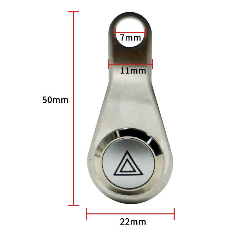 Black stainless steel motorcycle double flash switch with LED light ring for 7mm mounting