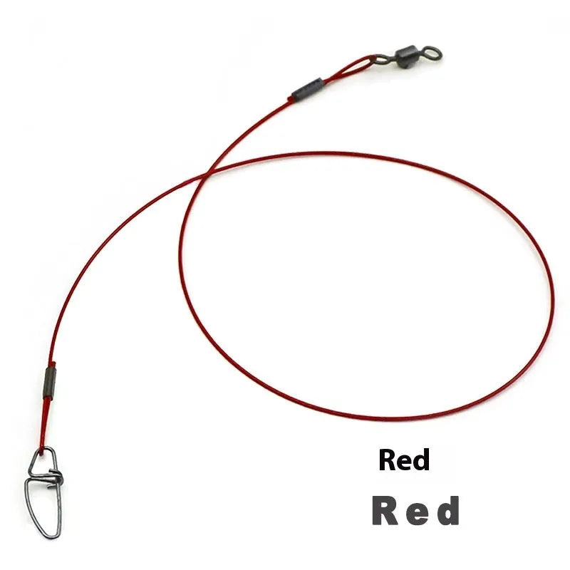 Anti-bite steel wire double buckle pin fishing gear accessories in green black red colours