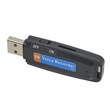 SK-001 creative card design USB flash drive in black or white with voice function
