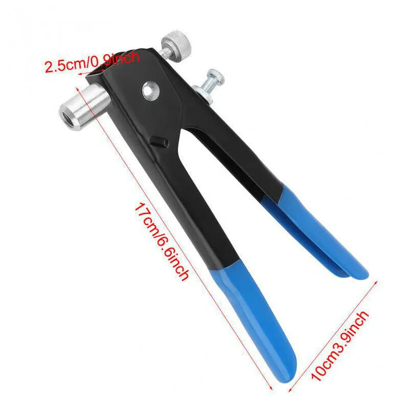 Alloy steel manual riveter nut set tool for blind rivet nuts, showing 86PC and 106PC kit options.