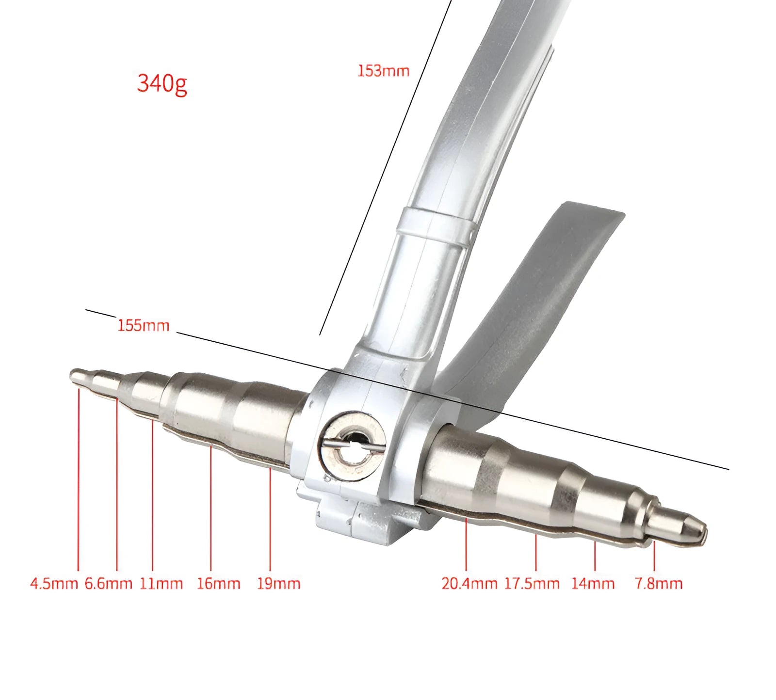 Manual tube expander tool for refrigeration copper pipes with alloy steel construction