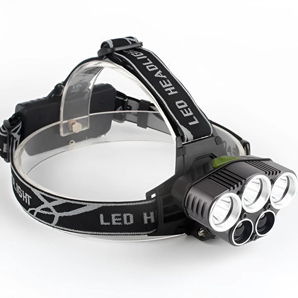Fixed focus LED head torch with waterproof construction for outdoor camping use