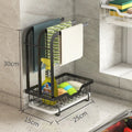 Plastic foldable kitchen rack for drying rags with wall mount and table top options