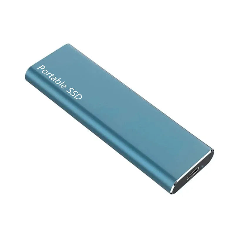 Ultra-thin metal shell mobile SSD portable hard drive showing four colour interface options