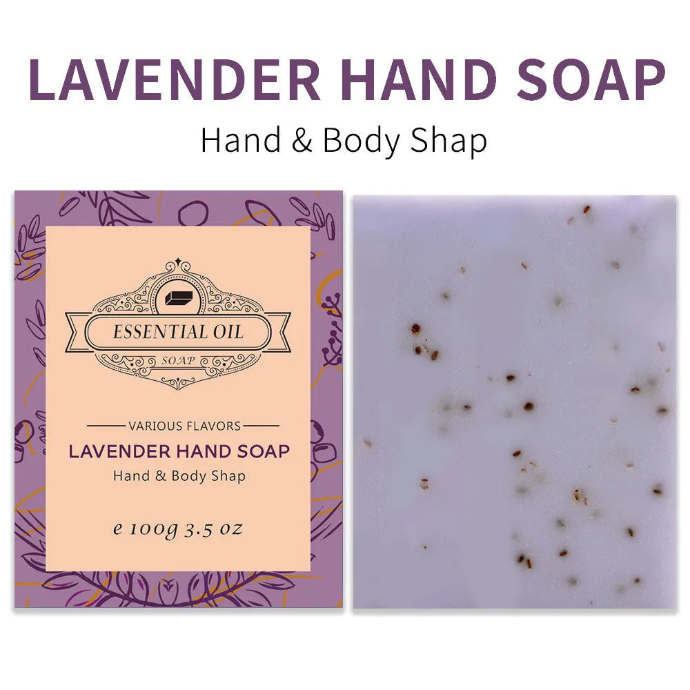 Handmade essential oil soap bar with frosted texture in 100g size