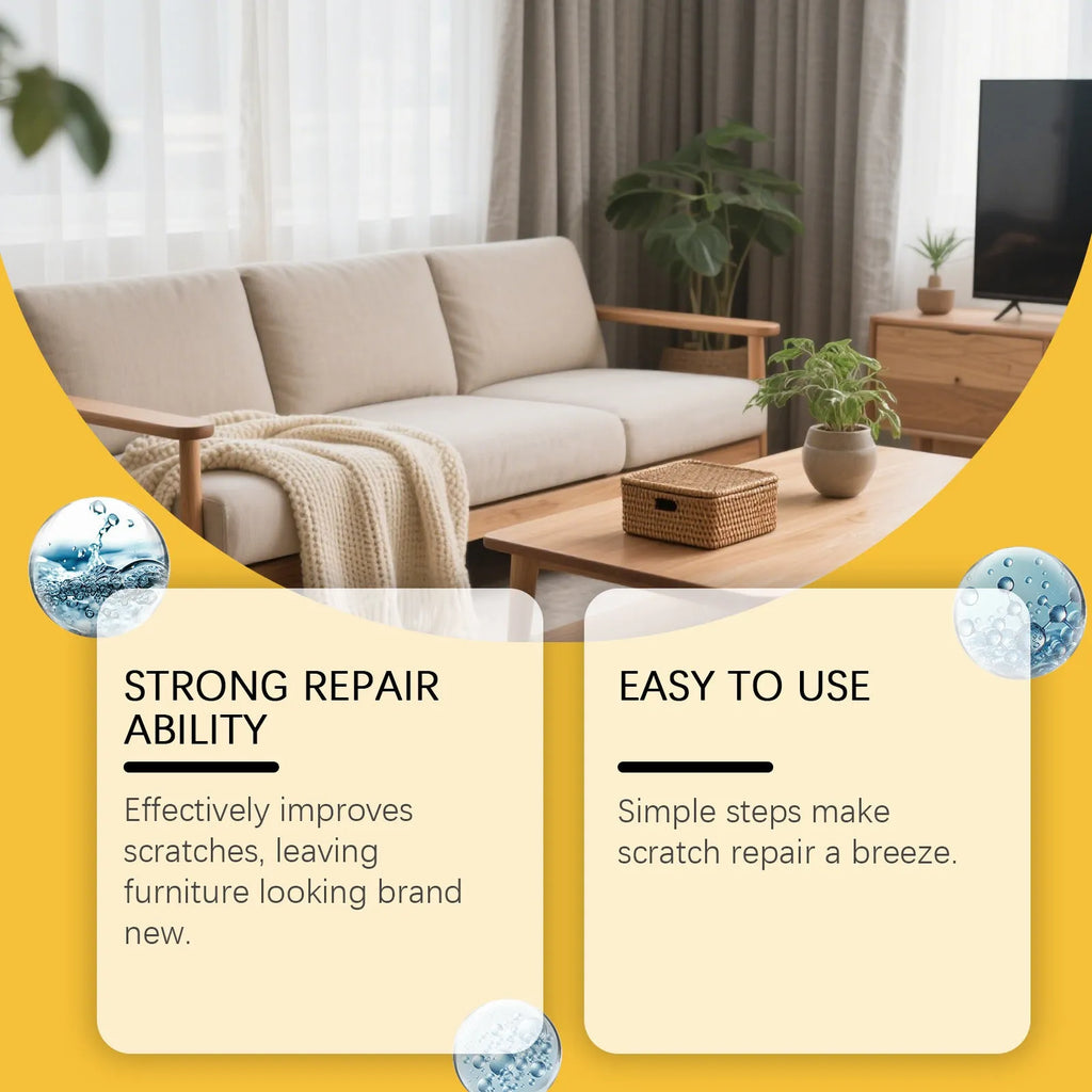 100ml wooden furniture scratch care bottle with 20x20cm microfibre towel for surface maintenance