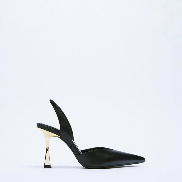 Women's pointed toe high heels in patent leather with Korean style design