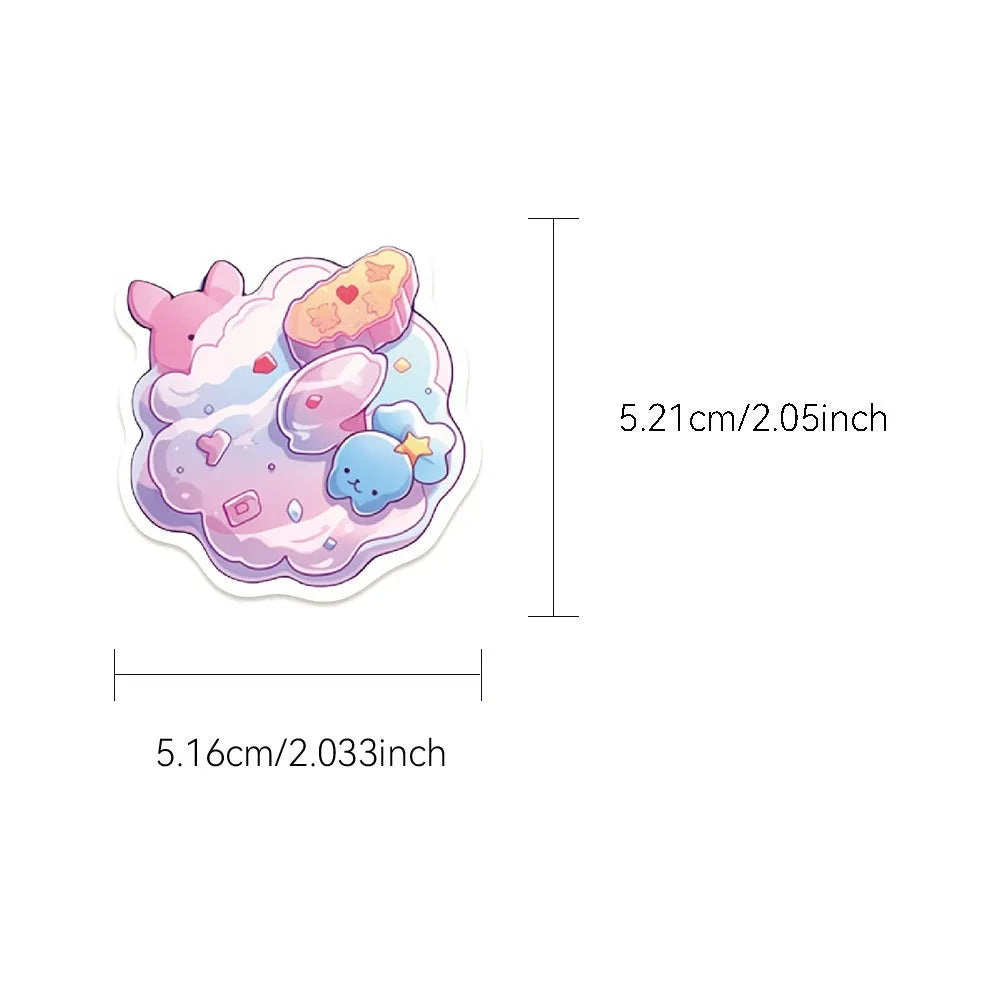 Cute candy small items decorative waterproof stickers for hand account books, sizes 4-7 cm