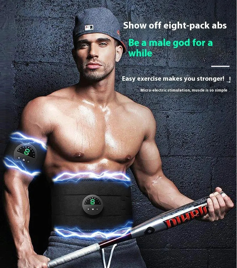 Fitness waist belt with display screen and adjustable 120cm strap for body shaping and abdomen training