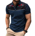 Men's short sleeve mesh polo shirt with zipper decoration detail on front, shown in picture colour.