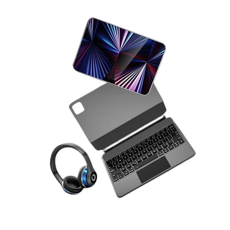 Bluetooth wireless keyboard with magnetic protective sleeve for iPad tablets in black white pink purple blue colours