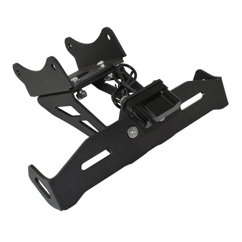Black aluminium alloy Honda motorcycle rear licence plate bracket with short tail fixed mount design