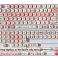 Pink Fragrant Pig artwork PBT key cap for mechanical keyboards with five-sided sublimation print.