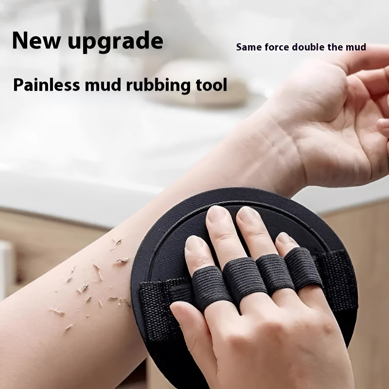 Rubber bath towel finger styling gadget for women in round cake lace or finger strap colour options