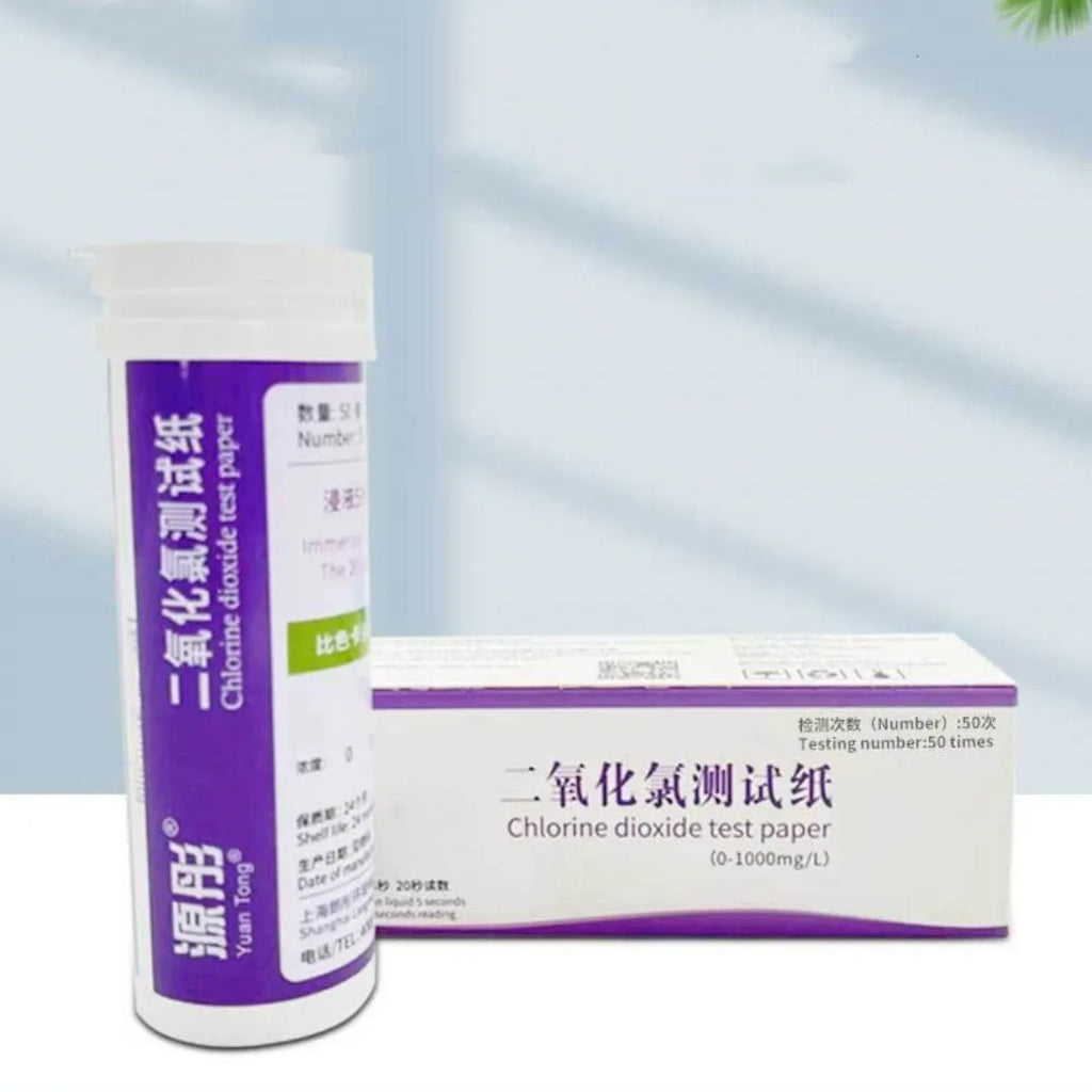 Chlorine dioxide test paper bottle with 50 pieces for waste water concentration monitoring 0-1000mg/L