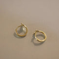 Fishtail earrings in S925 sterling silver with 14k golden plating, approximately 8-10mm diameter