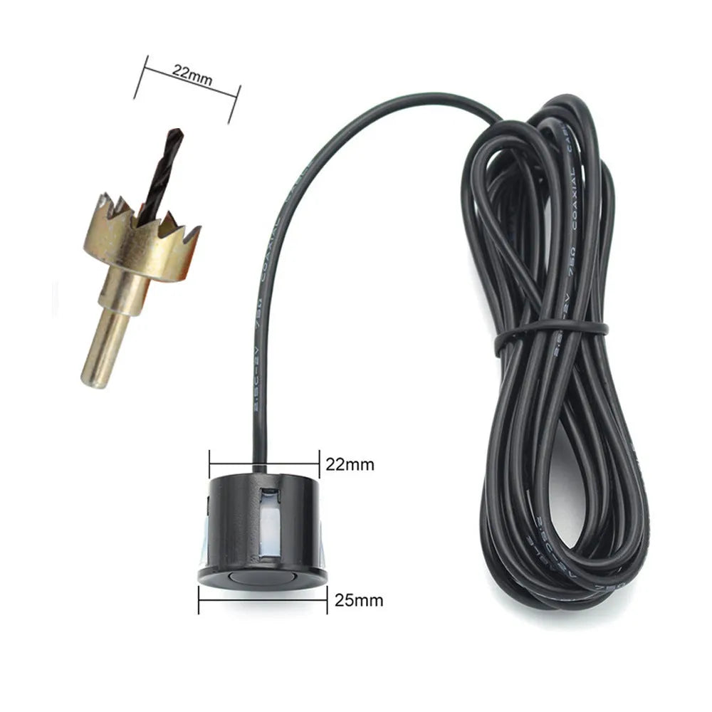 Wireless vehicle reversing sensor system with LED digital display and four ultrasonic probes