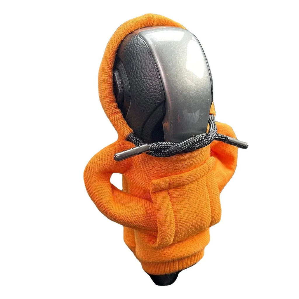 Gear shift knob hoodie cover in multiple colours showing 13x8cm cloth construction for manual and automatic cars