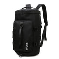 Waterproof nylon gym backpack with theft-proof combination lock and separate shoe compartment in multiple colour options.