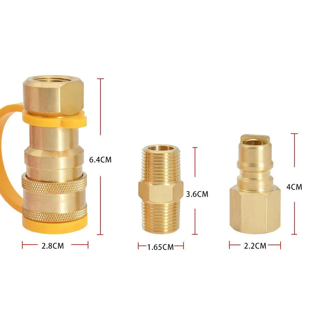 Brass gas propane conversion charging connector with 3/8 American standard thread for tank refilling