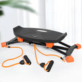 Black mini fitness skiing machine JS101A with elastic hand straps, compact home exercise equipment