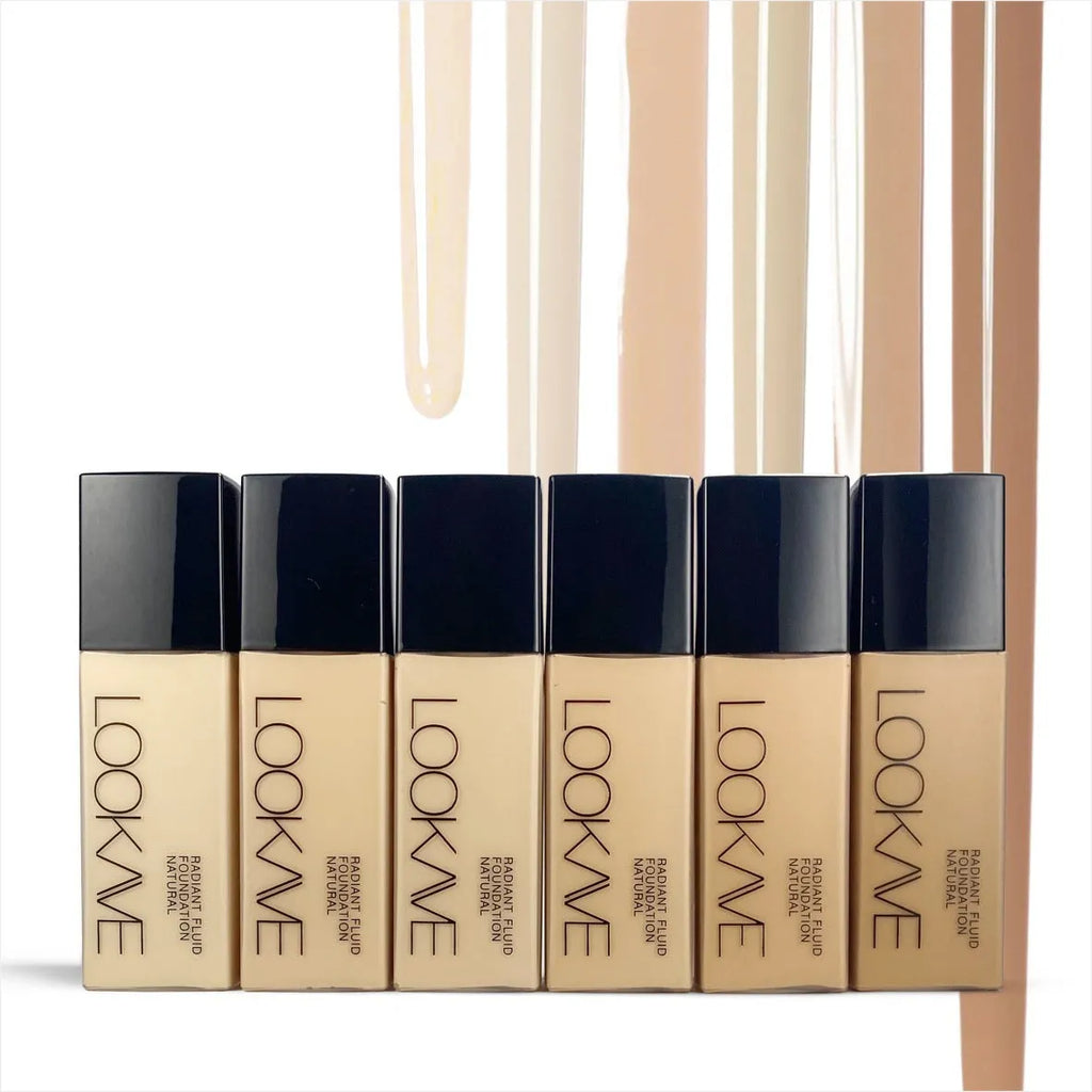 LOOKAVE matte liquid foundation bottle in ivory white shade