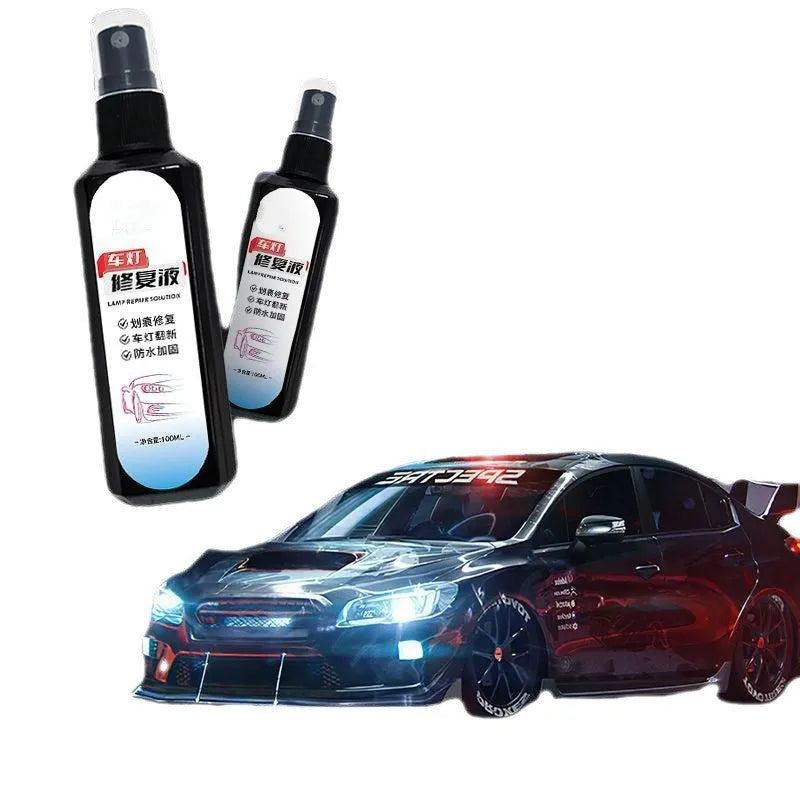100ml bottle of car headlight restoration fluid for plastic lens cleaning and oxidation removal