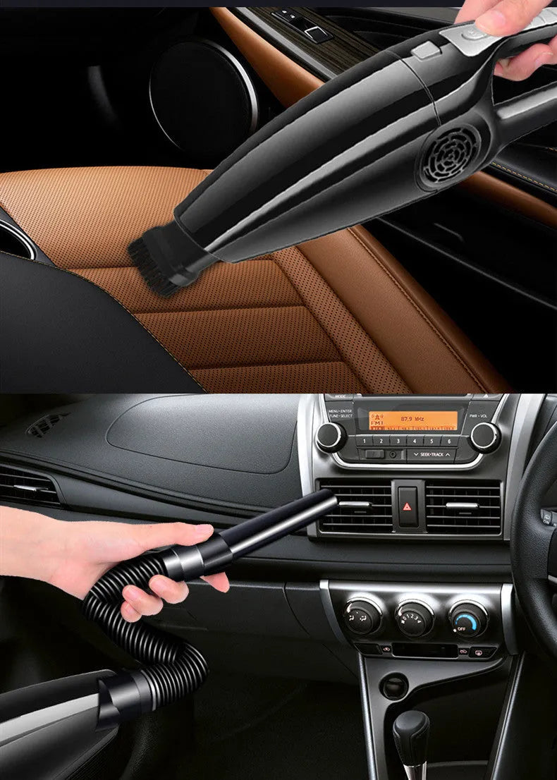 PoHigh Power Hypa car vacuum cleaner in black or orange with 36cm ABS body and cigarette lighter connection