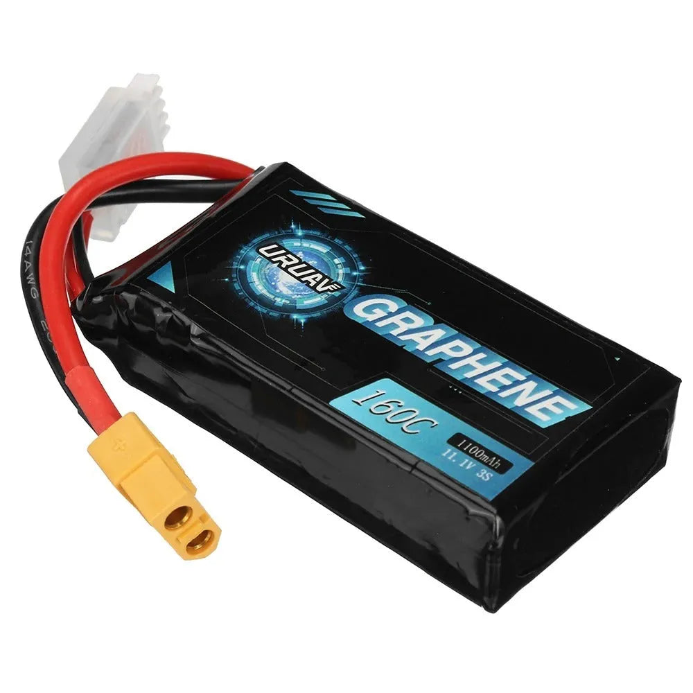 7.4V 1200mAh lithium polymer RC battery with dimensions 15mm by 36mm by 70mm.