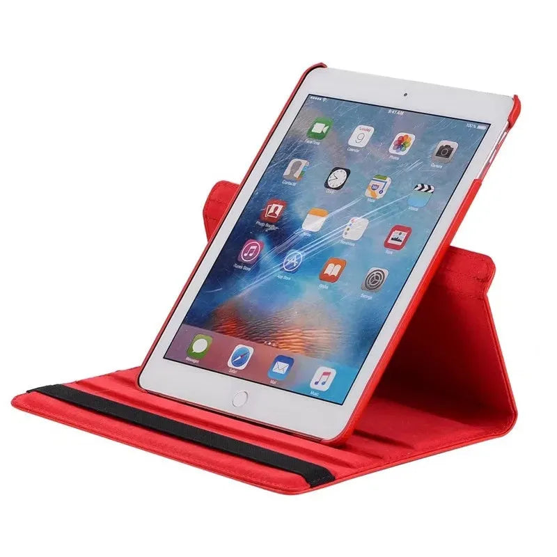 iPad rotating protective sleeve in imitation leather with clamshell design in multiple colours