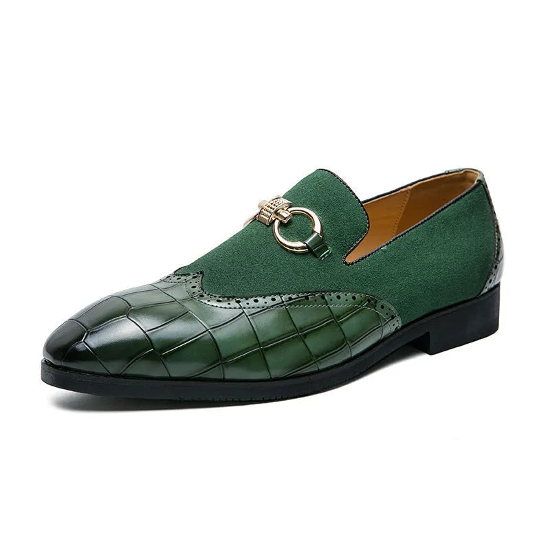 Men's pointed toe casual shoes in artificial PU leather with rubber sole, Korean style design