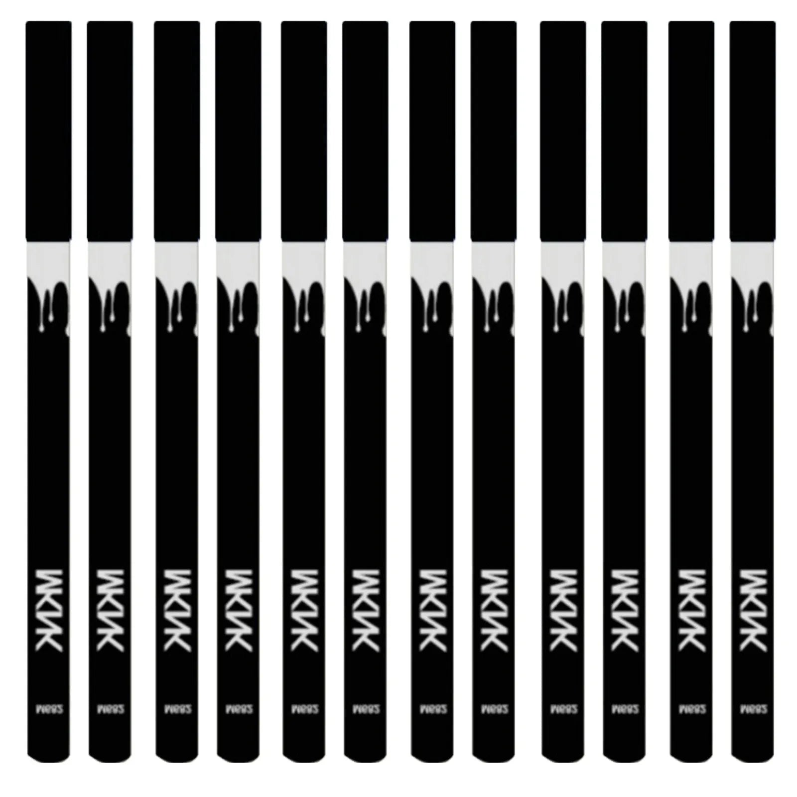 12 white and black retractable eyeliner pencils with sharpener for waterproof makeup application