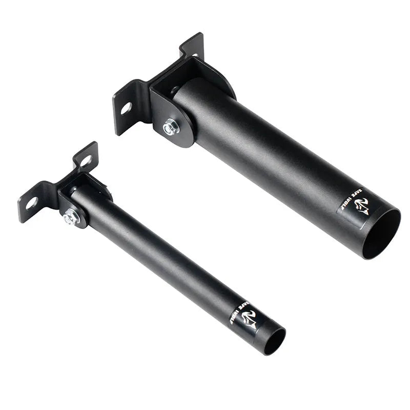Wall-mounted steel barbell rod storage rack with 25 tube holders