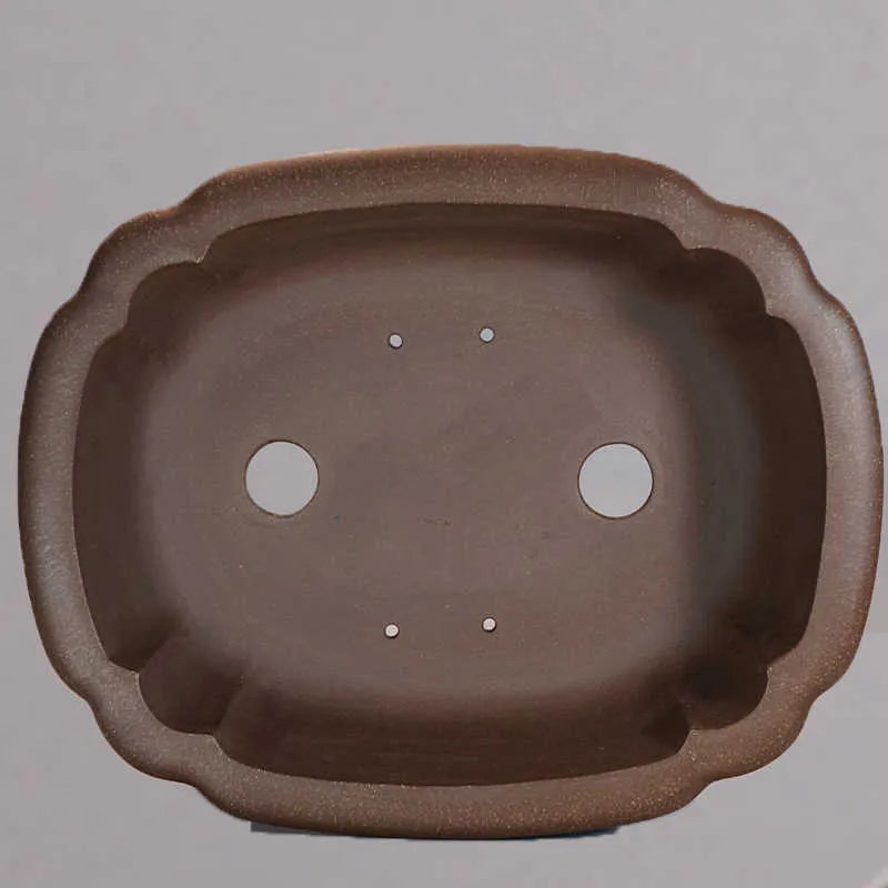 Purple sand handmade rectangular begonia flower pot measuring 51x41x14cm on desktop