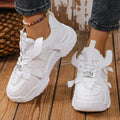 Women's platform mesh sneakers in multiple colours with animal pattern and lace-up front